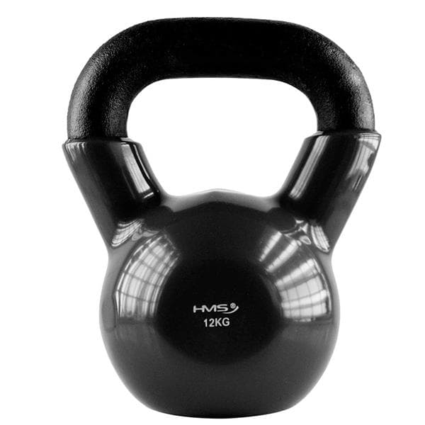 KNV12 SVART KETTLEBELL GJUTJÄRN VINYLBELAGD HMS