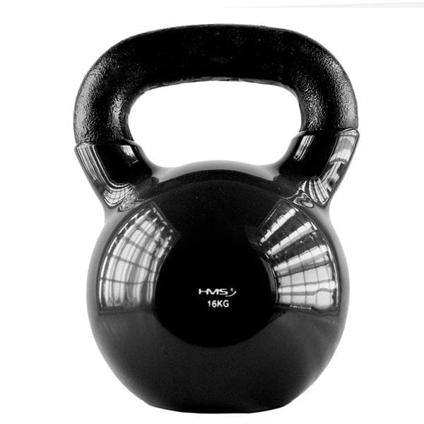 KNV16 MUSTA KETTLEBELL VALURAUTA VINYYLIPINNOITETTU HMS
