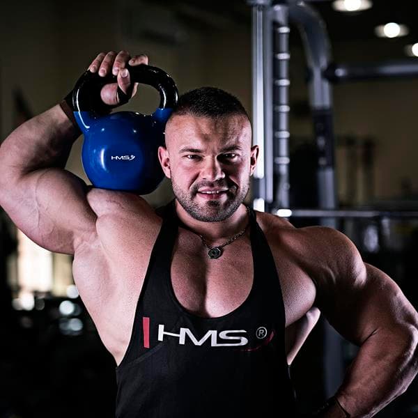KNV24 MUSTA KETTLEBELL VALURAUTA VINYYLIPINNOITETTU HMS