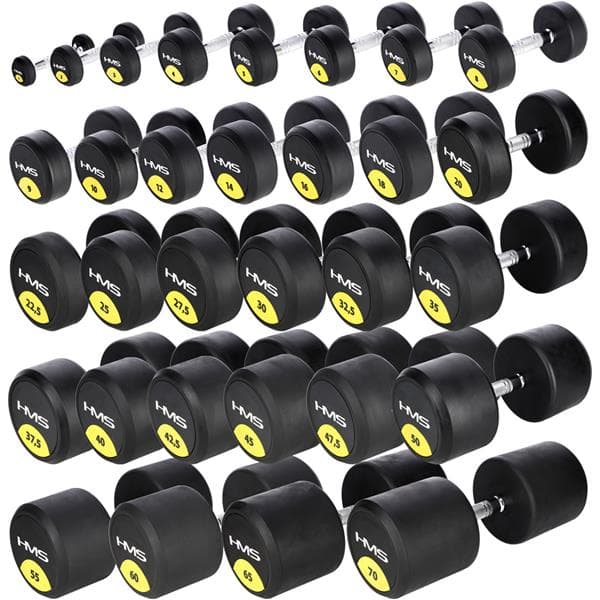 HG PRO 5 KG GUMMIBETRÆKET DUMBBELL HMS