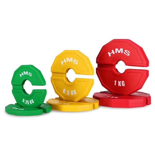 TSN50 2 x 0,5 KG PLADE TIL STYRKETRÆNING OG FITNESSUDSTYR TYPE OVERLAG 2 x 0,5 KG HMS