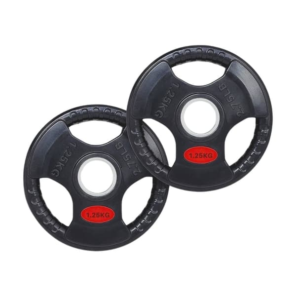 PH Fitness Olympiska Gummiviktskivor – Set om 2 – Tri-Grepp 50mm – 1,25KG till 20KG – För Powerlifting, CrossFit & Hemmaträning – Hållbara Skivor