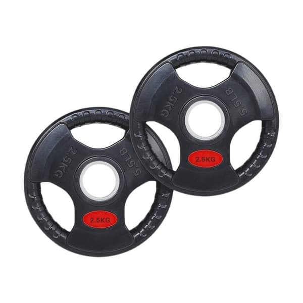 PH Fitness Olympiska Gummiviktskivor – Set om 2 – Tri-Grepp 50mm – 1,25KG till 20KG – För Powerlifting, CrossFit & Hemmaträning – Hållbara Skivor