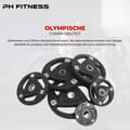 Miniatyrbillede 3 af 6: PH Fitness Vægtskivesæt – Premium Tri-Grip Gummi & Støbejern – 50mm Hul – Til Powerlifting, Styrketræning & Hjemmegym