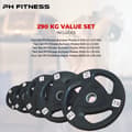 Miniatyrbillede 1 af 6: PH Fitness Vægtskivesæt – Premium Tri-Grip Gummi & Støbejern – 50mm Hul – Til Powerlifting, Styrketræning & Hjemmegym