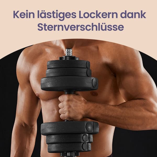 Justerbar plasthanteluppsättning, SONGMICS 2 x 15 kg, 35x14 cm