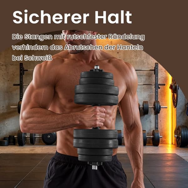 Justerbart plasthantelset, SONGMICS Unisex Vuxen, 35x14 cm, Bläcksvart