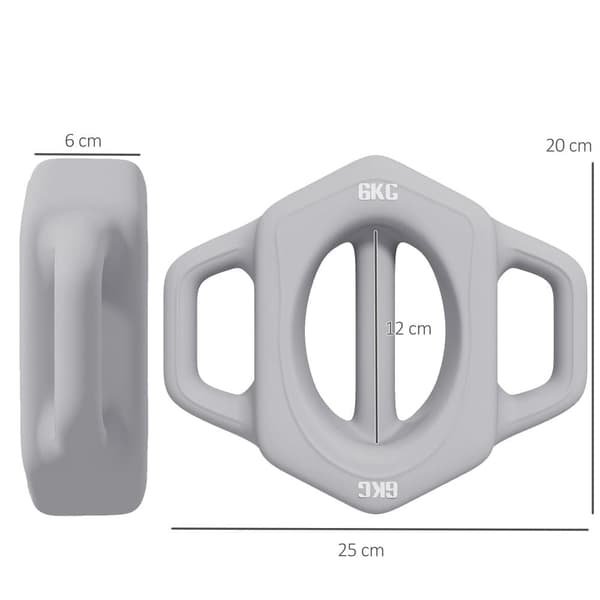 Monitoiminen käsipaino, 3-in-1, 25x20x6 cm, Harmaa