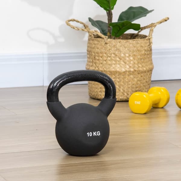 Kettlebell, 10 KG, 19x12x22 cm, Sort