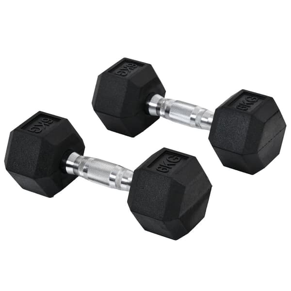Hantelset, Hexagon 2er Set, 2x6 KG, Svart