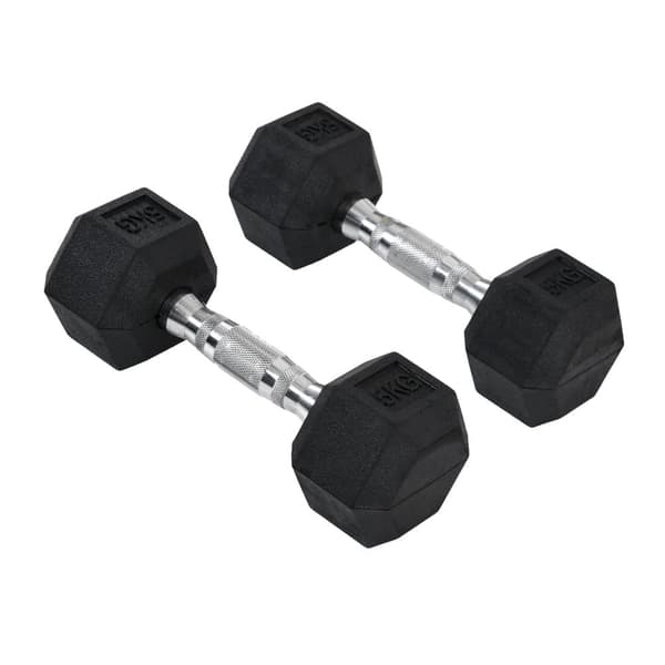 Hantelset, Hexagon, 2x5 KG, Svart