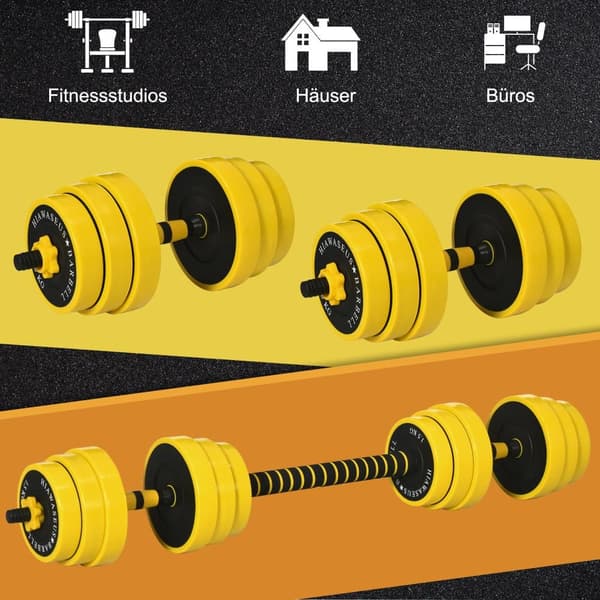 Dumbbell Sæt, 25 kg, Gul Sort