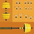 Miniatyrbillede 7 af 9: Dumbbell Sæt, 25 kg, Gul Sort