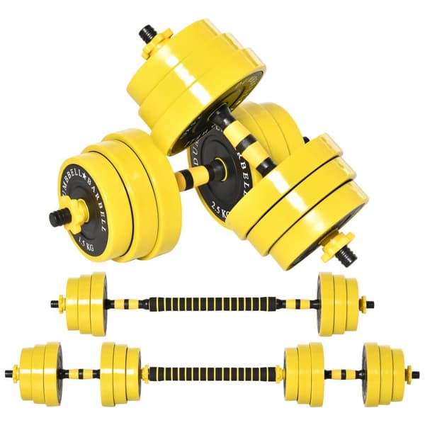 Dumbbell Sæt, 25 kg, Gul Sort