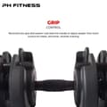 Miniatyrbild 3 av 9: PH Fitness Nya Justerbara Hantlar (1 st) – Premium Dumbbell 2,5–24 kg – 15 Viktlägen – Enhandsgrepp & Snabb Justering