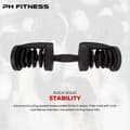 Miniatyrbild 6 av 9: PH Fitness Nya Justerbara Hantlar (1 st) – Premium Dumbbell 2,5–24 kg – 15 Viktlägen – Enhandsgrepp & Snabb Justering
