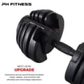 Miniatyrbild 2 av 9: PH Fitness Nya Justerbara Hantlar (1 st) – Premium Dumbbell 2,5–24 kg – 15 Viktlägen – Enhandsgrepp & Snabb Justering