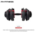 Miniatyrbild 4 av 9: PH Fitness Nya Justerbara Hantlar (1 st) – Premium Dumbbell 2,5–24 kg – 15 Viktlägen – Enhandsgrepp & Snabb Justering