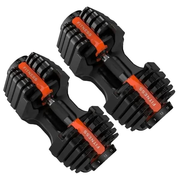 Justerbart hantelset, viktintervall 2,5 till 24 KG, säkerhetslåssystem,KG - 2 stycken