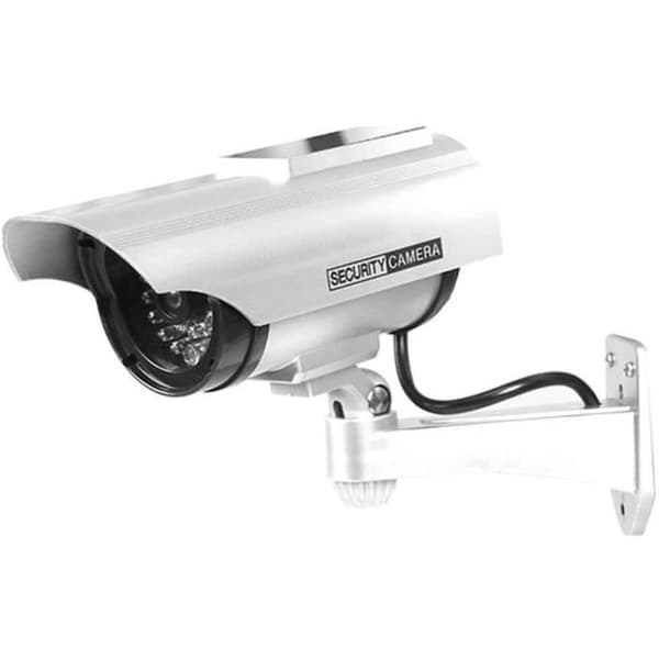 DBSUFV Solar Powered Dummy CCTV Säkerhetsövervakning Vattentät falsk kamera Blinkar röd LED Lum