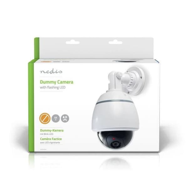 NEDIS Outdoor dummy säkerhetskamera - Dome - IP44 - Vit