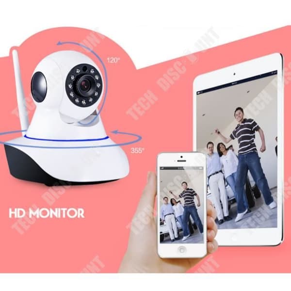 TD® HD roterande inomhuskamera Internetanslutning Rörelsedetekteringsfunktion 720p högupplöst video micro SD-kamera