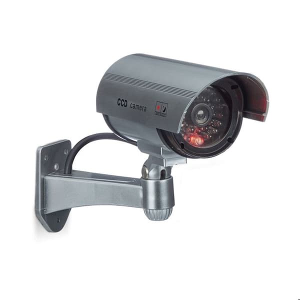 Relaxdays Falsk övervakningskamera inomhus utomhus dummy kamera LED-vägglampa säkerhet inbrottstjuv stjäl 1002057
