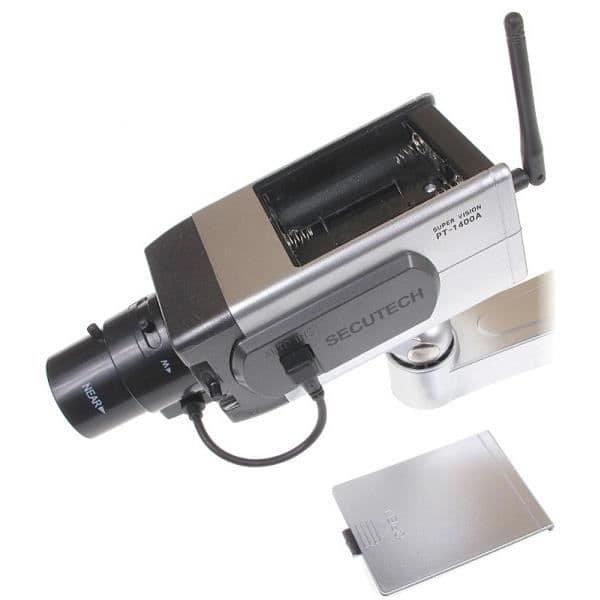 DC1400 Dummy Spy Camera med rörelsedetektor, blinkande LED och CEE IR-imitation - Svart