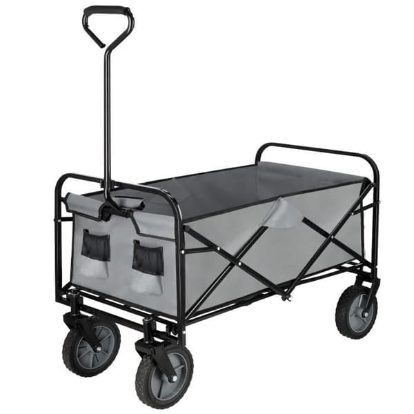 SPRINGOS® Trädgårdsvagn Fällbar turistvagn med 4 hjul Maximal belastning 80 kg Grå