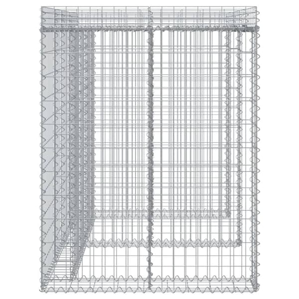 vidaXL Gabionvägg för soptunna 192x91x120 cm galvaniserat järn