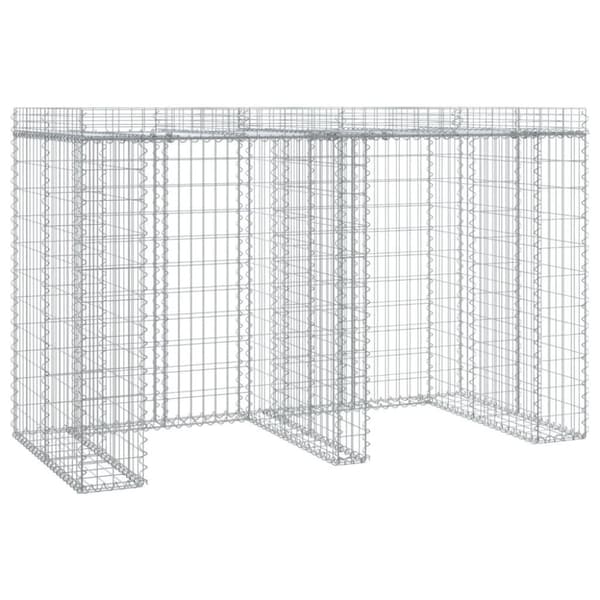 vidaXL gabionvæg til skraldespand 192x91x120 cm galvaniseret jern