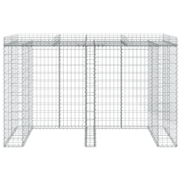 vidaXL gabionvæg til skraldespand 192x91x120 cm galvaniseret jern