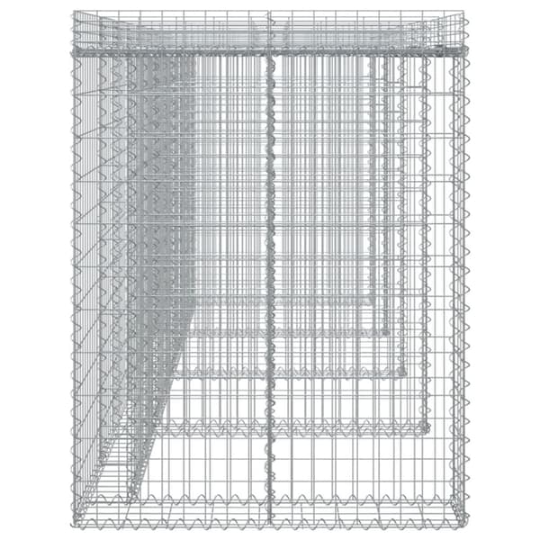 vidaXL gabionvæg til skraldespand 350x91x120 cm galvaniseret jern