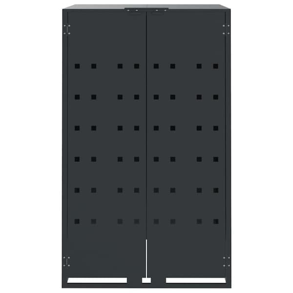 vidaXL Søppeldunkskur for 4 dunker antrasitt 276x79x117 cm stål
