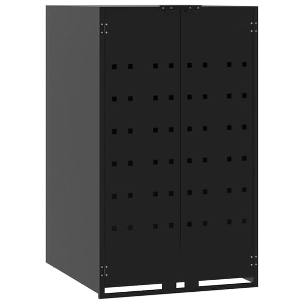 vidaXL Roskalaatikon säilytystila kolmelle musta 207x79x117 cm teräs