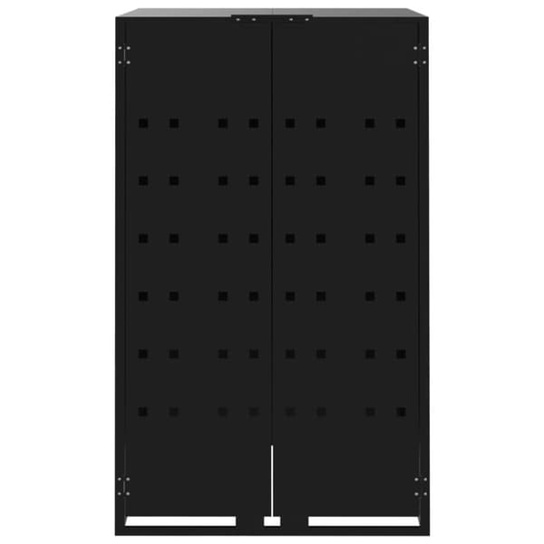 vidaXL Roskalaatikon säilytystila kolmelle musta 207x79x117 cm teräs