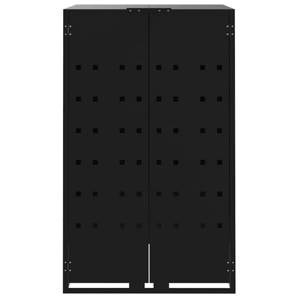 vidaXL Roskalaatikon säilytystila viidelle musta 345x79x117 cm teräs