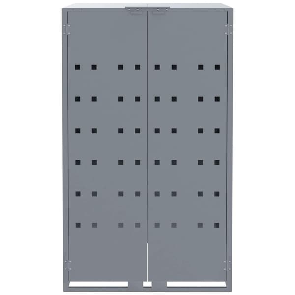 vidaXL skraldespandsskjuler 276x79x117 cm 4 rum stål grå