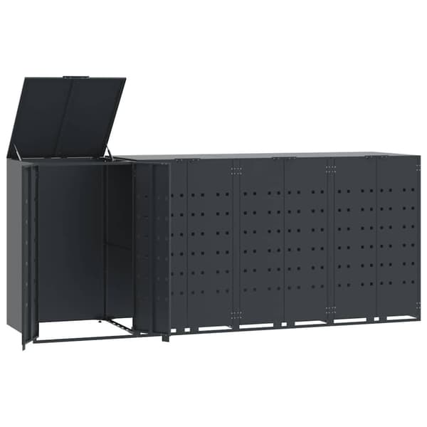 vidaXL Roskalaatikon säilytystila neljälle antras. 276x79x117 cm teräs