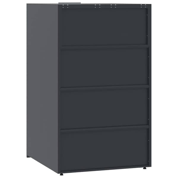 vidaXL skraldespandsskjuler 138x79x117 cm 2 rum stål antracit