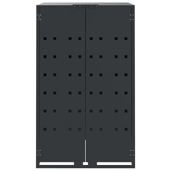 vidaXL skraldespandsskjuler 345x79x117 cm 5 rum stål antracit