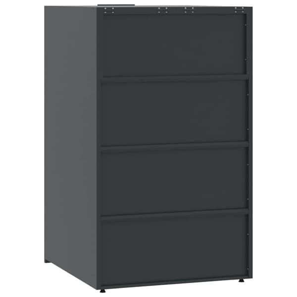 vidaXL skraldespandsskjuler 345x79x117 cm 5 rum stål antracit