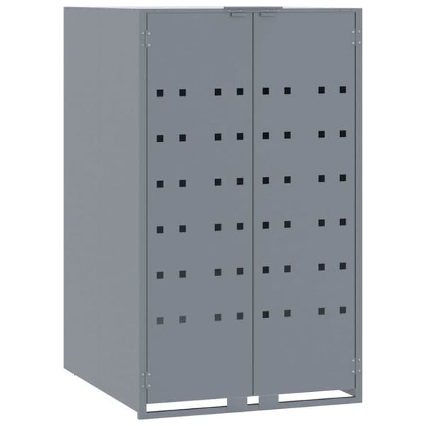 vidaXL skraldespandsskjuler 138x79x117 cm 2 rum stål grå