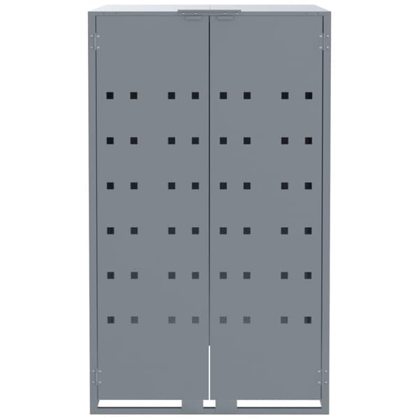 vidaXL Roskalaatikon säilytystila kuudelle harmaa 414x79x117 cm teräs