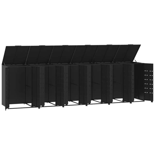 vidaXL skraldespandsskjuler 414x79x117 cm 6 rum stål sort