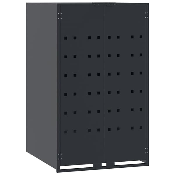 vidaXL Søppeldunkskur for 2 dunker antrasitt 138x79x117 cm stål