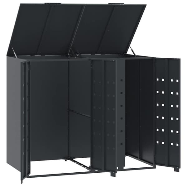 vidaXL Søppeldunkskur for 2 dunker antrasitt 138x79x117 cm stål