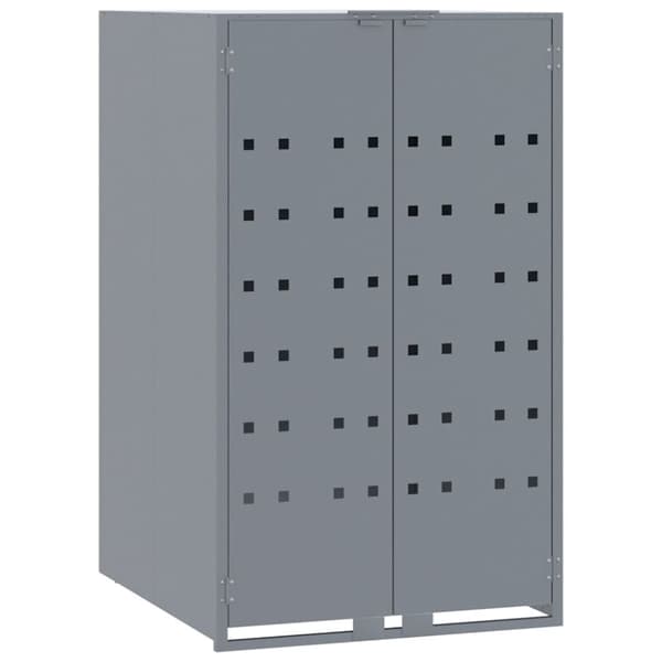 vidaXL Skjul för sopkärl för 3 platser grå 207x79x117 cm stål