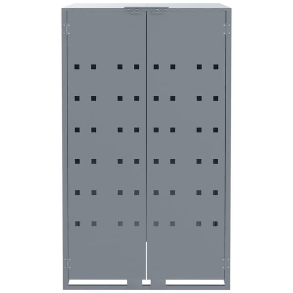 vidaXL Skjul för sopkärl för 3 platser grå 207x79x117 cm stål