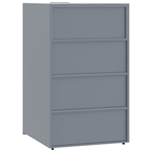 vidaXL Søppeldunkskur for 5 dunker grå 345x79x117 cm stål